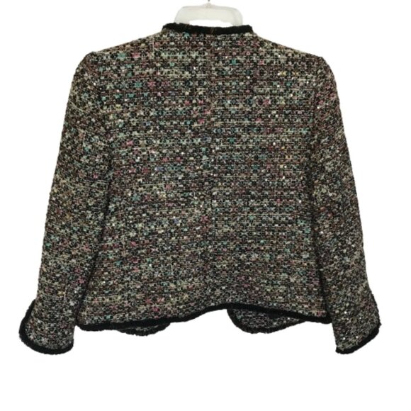 NWT Ann Taylor Womens Petite Size 0 0P Sequin Accent Tweed Blazer Jacket NEW - Picture 6 of 7